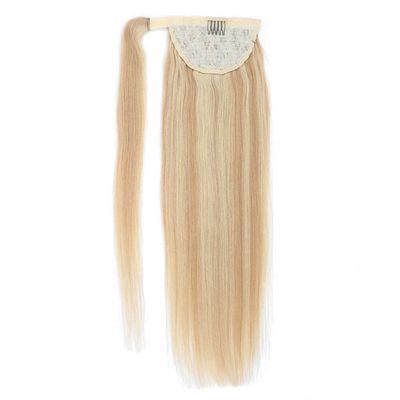100% Human Hair Ponytailtails Remy Straight Clip In Hair Extensions 80G 100G Wrap Around Ponytailtail Wig