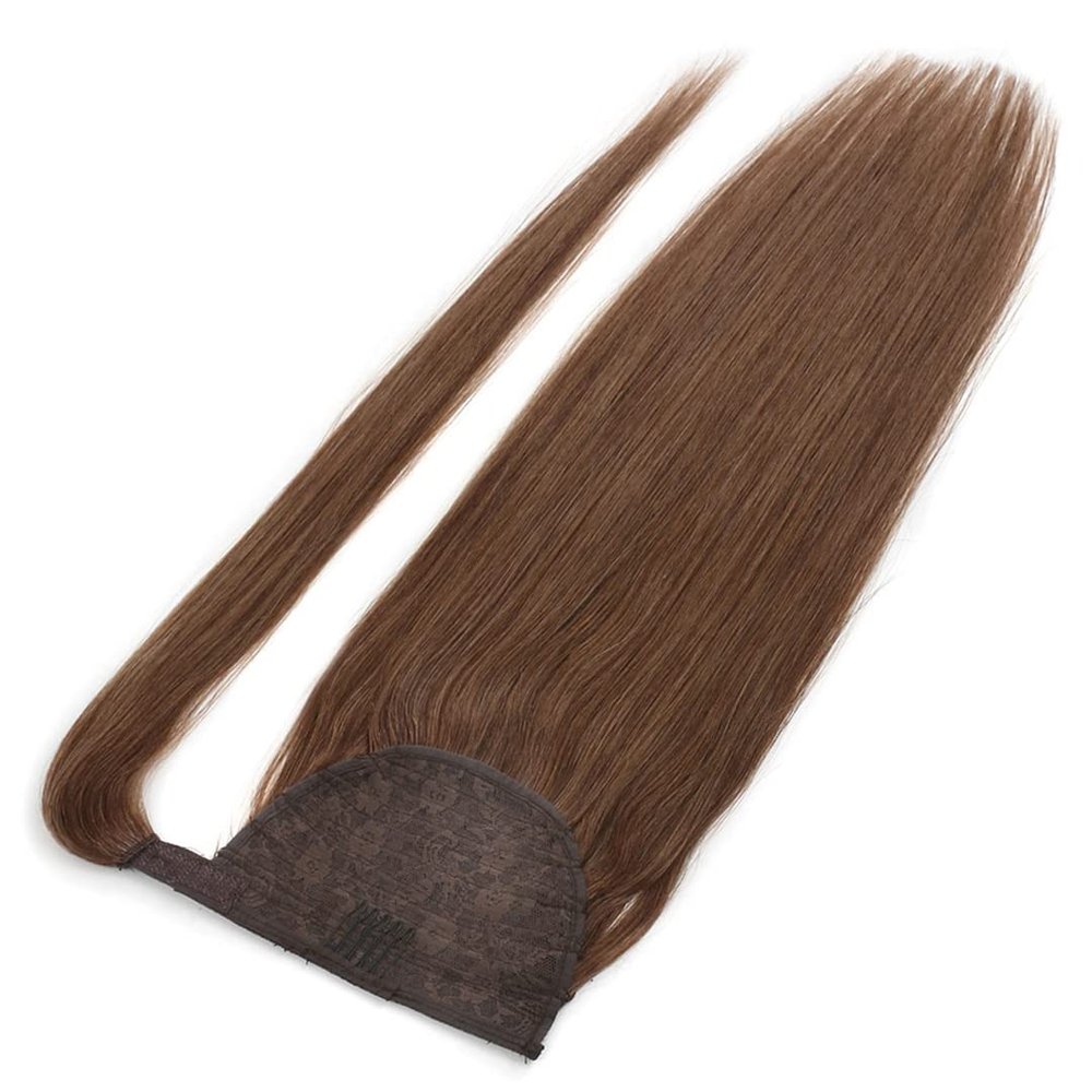 100% Human Hair Ponytailtail Brazilian Straight Remy Wrap Around Ponytailtail Clip In Horsetail Wig Extension 150G 120G
