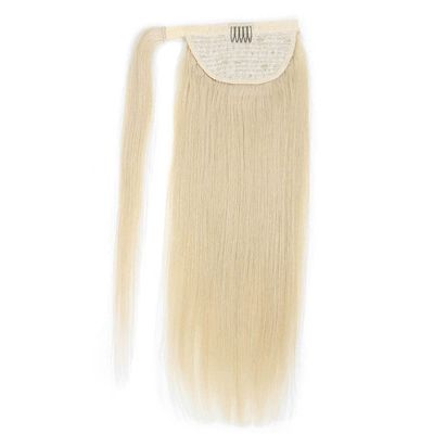 100% Human Hair Ponytailtails Remy Straight Clip In Hair Extensions 80G 100G Wrap Around Ponytailtail Wig