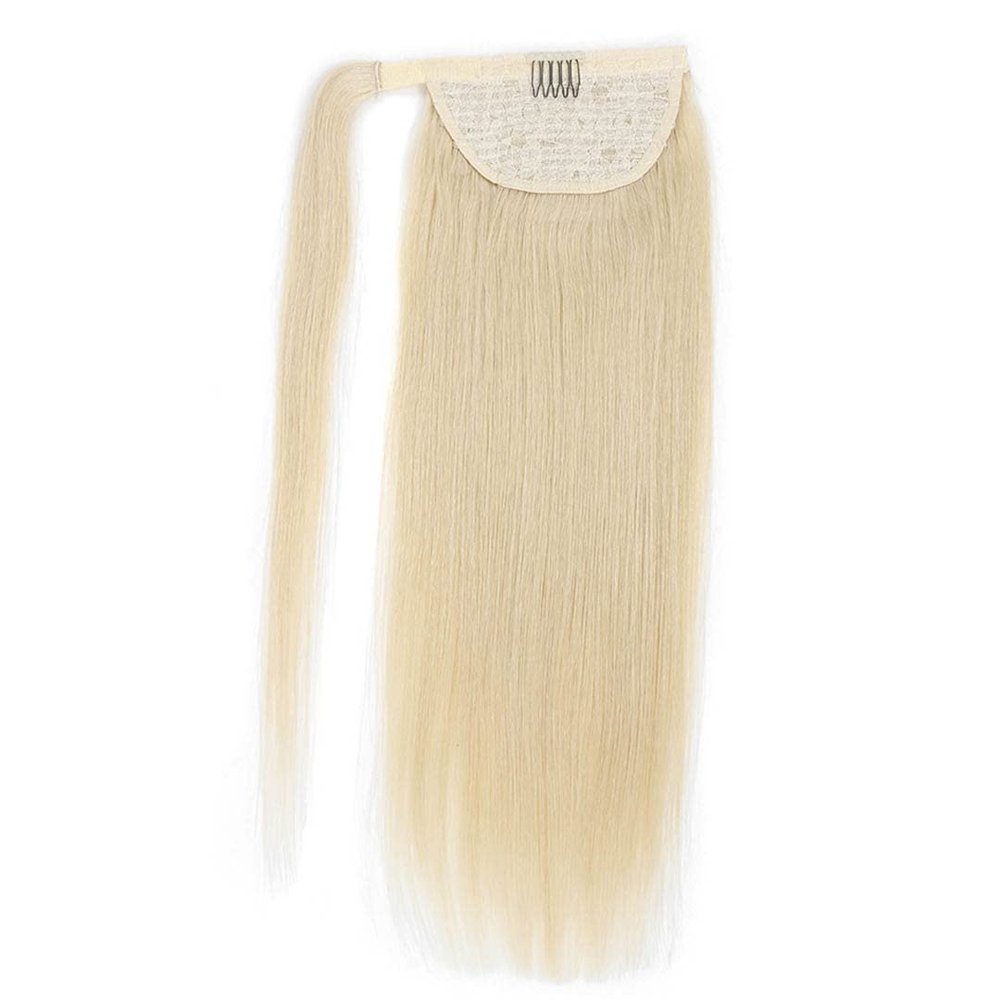 100% Human Hair Ponytailtails Remy Straight Clip In Hair Extensions 80G 100G Wrap Around Ponytailtail Wig
