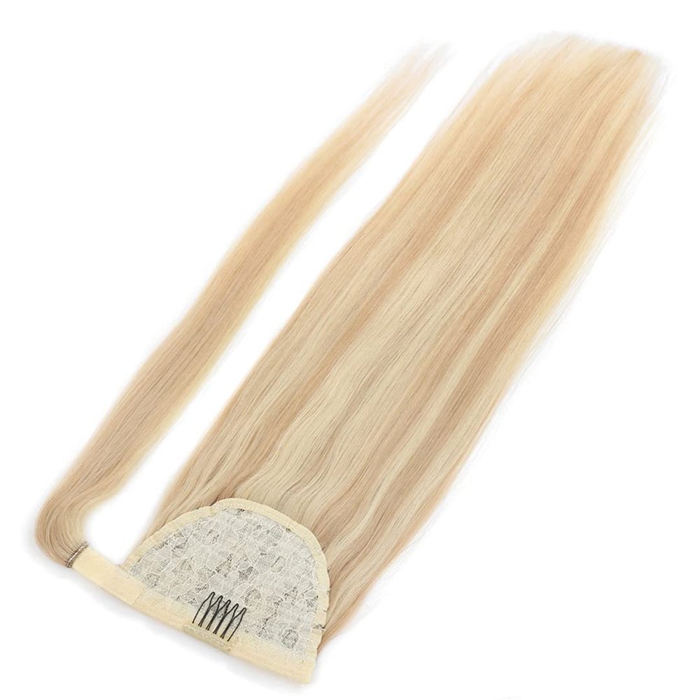 100% Human Hair Ponytailtail Brazilian Straight Remy Wrap Around Ponytailtail Clip In Horsetail Wig Extension 150G 120G