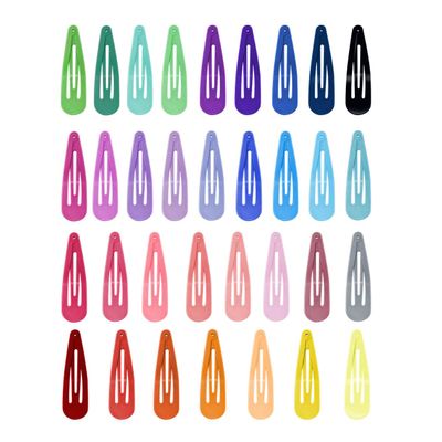 100 Pcs Girls Snap Hair Clips Colorful Hair Clips Barrettes 2 Inch No Slip Metal Barrettes in 33 Candy Color Glossy Hair Accessories for Girls Women Teens Toddlers Ladies (Assorted Colors)