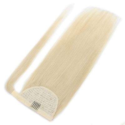 100% Human Hair Ponytailtail Brazilian Remy Ponytailtail Wrap Around Horsetail Wig 120G Hairpieces Natural Straight Tails