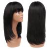 Women's Wigs Straight Human Hair Wigs with Bangs Cute Cut Human Hair Wig 100% Bangs Wig Wig Hair (Color : A2, Size : 8inches) view 1