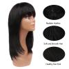 Women's Wigs Straight Human Hair Wigs with Bangs Cute Cut Human Hair Wig 100% Bangs Wig Wig Hair (Color : A2, Size : 8inches) view 3