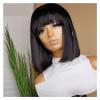 HIHELO Women Wigs Wig with Bangs Hair Straight Human Hair Wigs for Women Hair Wig (Size : 150 Density, Color : 10inches) view 1