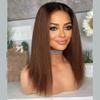 1B30 Short Bob Wig Ombre Honey Blonde Kinky Straight Lace Front Wig For Black Women Pre Plucked 13x4 HD Transparent Lace Front Wig Human Hair Brazilian Yaki Straight Wigs Human Hair Natural Hairline 150% Density 16Inch view 1