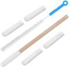 Yaomiao Set of 2 Long Handle Toe Brush 15.75 Inches Wooden Foot Towel Brush with Reusable Remove Soft Drying Covers for Foot Scrubber Cleaning Between Toes view 1