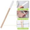 Yaomiao Set of 2 Long Handle Toe Brush 15.75 Inches Wooden Foot Towel Brush with Reusable Remove Soft Drying Covers for Foot Scrubber Cleaning Between Toes view 3