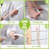 Yaomiao Set of 2 Long Handle Toe Brush 15.75 Inches Wooden Foot Towel Brush with Reusable Remove Soft Drying Covers for Foot Scrubber Cleaning Between Toes view 4