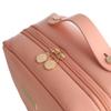OLBUPS Portable Large Capacity Cosmetic Bag, Skincare Products, Makeup Brush Storage Bag, Double Layer Makeup Bag (Pink) view 2