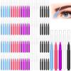 100Pcs Micro Eyebrow Brush, Eyelash Comb Brush with Cap, Multifunctional Brow Lamination Brush Eyebrow Spoolies for Eyebrows, Portable Brow Brushes for Eyebrows Eyelash Extensions Tool, 5 Colors view 1