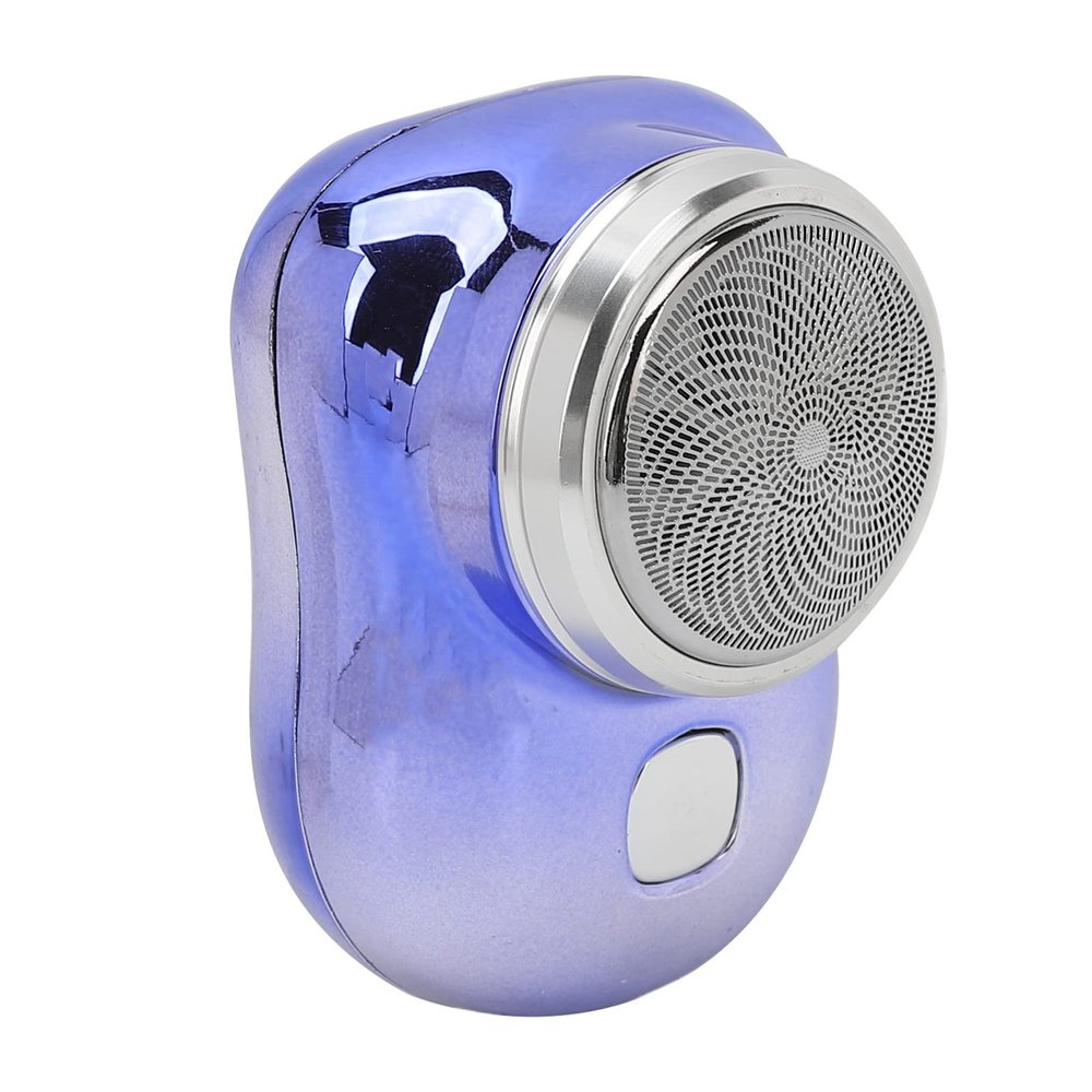 Electric Beard Trimmer, Mini Portable Automatic Electric Beard Cutter Clipper for Travel, Electric Beard Trimmer for Men (Blue)