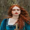 SWEETV Gothic Crowns for Women Black Tiara Queen Crown Witch Hair Accessories for Costume Halloween Prom Party, Gold view 2