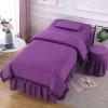 Beauty Bedspread 4-Piece Special Products for Beauty Salons Simple Nordic Massage Therapy Beauty Bed Cover Massage Salon Bed Bedspread with (Purple 70 x 190 cm) view 1