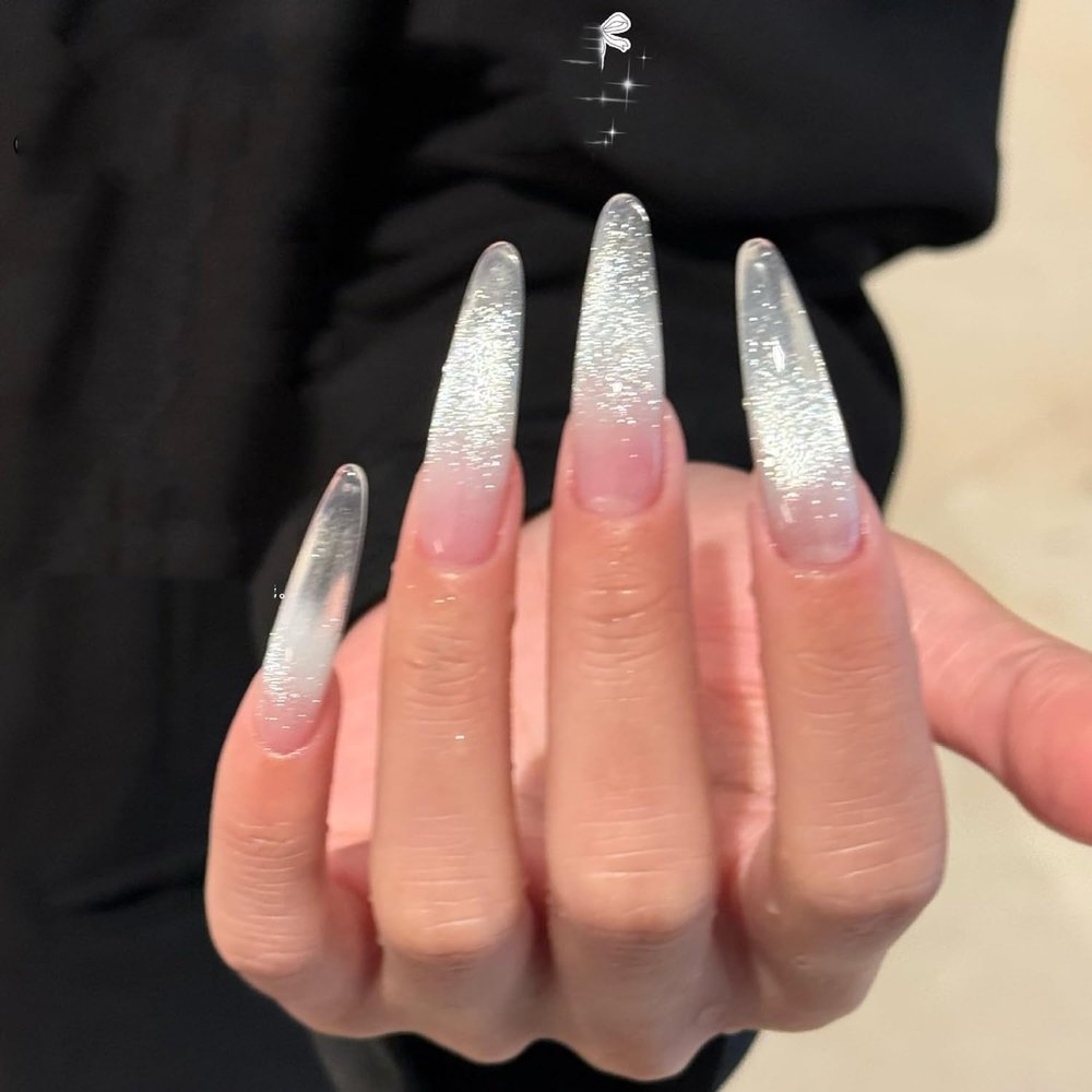 Pretty Diva Cat Eye Chrome Nail Powder, 2 in 1 Highlight Chrome Nail Powder Magic Holographic Mirror Effect Glitter Clear Cat Eye Nail Chrome Powders