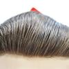 Toupee For Men Hair System European Human Hair Pieces French Lace Mens Toupee Poly Skin Around Hair Replacement System Natural Hairline Gray Hair Units For Men US Stock. (7X9"-120% Medium light to medium density, 4# Medium Brown) view 3