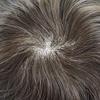 Toupee For Men Hair System European Human Hair Pieces French Lace Mens Toupee Poly Skin Around Hair Replacement System Natural Hairline Gray Hair Units For Men US Stock. (7X9"-120% Medium light to medium density, 4# Medium Brown) view 4