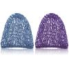 Waydress 2 Pieces Mesh Hair Net Rayon Knit Snood Women Crocheted Sleep Cap (Purple and Blue) view 1