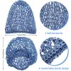 Waydress 2 Pieces Mesh Hair Net Rayon Knit Snood Women Crocheted Sleep Cap (Purple and Blue) view 2