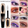 Purple Colored Waterproof Mascara - Long Lasting, Thick, 5D Silk Fiber, SmudgeProof, Volumizing, Lengthening, Curling, Washable, Party & Stage Use view 4