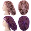 Waydress 2 Pieces Mesh Hair Net Rayon Knit Snood Women Crocheted Sleep Cap (Purple and Pink) view 4