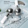 VRAIKO ICE Globes for Facials & Gua Sha Set, Gua Sha Facial Tools and Cryo Sticks with Unbreakable Steel, Face Massager Cooling Rollers for Dark Circles, Puffiness and Lymphatic Drainage (White) view 4