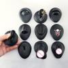 Silicone Piercing Practice Body Parts Displays Set Body Piercing Practice Model Simulation Human Ear Mouth Eye Tongue Navel Displays with Base for Jewelry Display Novice Piercer Hospital (Black) view 2