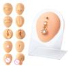 Silicone Piercing Practice Body Parts Displays Set Body Piercing Practice Model Simulation Human Ear Mouth Eye Tongue Navel Displays with Base for Jewelry Display Novice Piercer Hospital (Skin Color) view 1