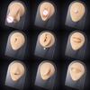 Silicone Piercing Practice Body Parts Displays Set Body Piercing Practice Model Simulation Human Ear Mouth Eye Tongue Navel Displays with Base for Jewelry Display Novice Piercer Hospital (Skin Color) view 3