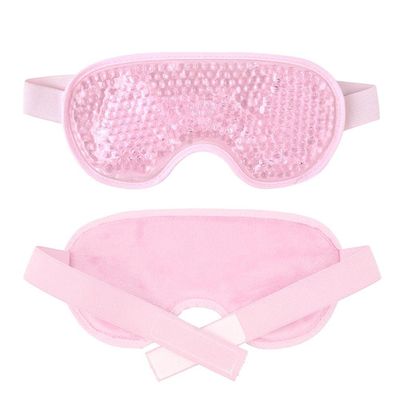Cooling Eye Cover, Reusable Washable Gel Bead Eye Cover for Dark Circles and Eye Bags, Durable Sleep Eye Cover for Eye Care, Hot Cold Compress Eye Mask for Puffiness Migraines Eye Surgery(PINK)