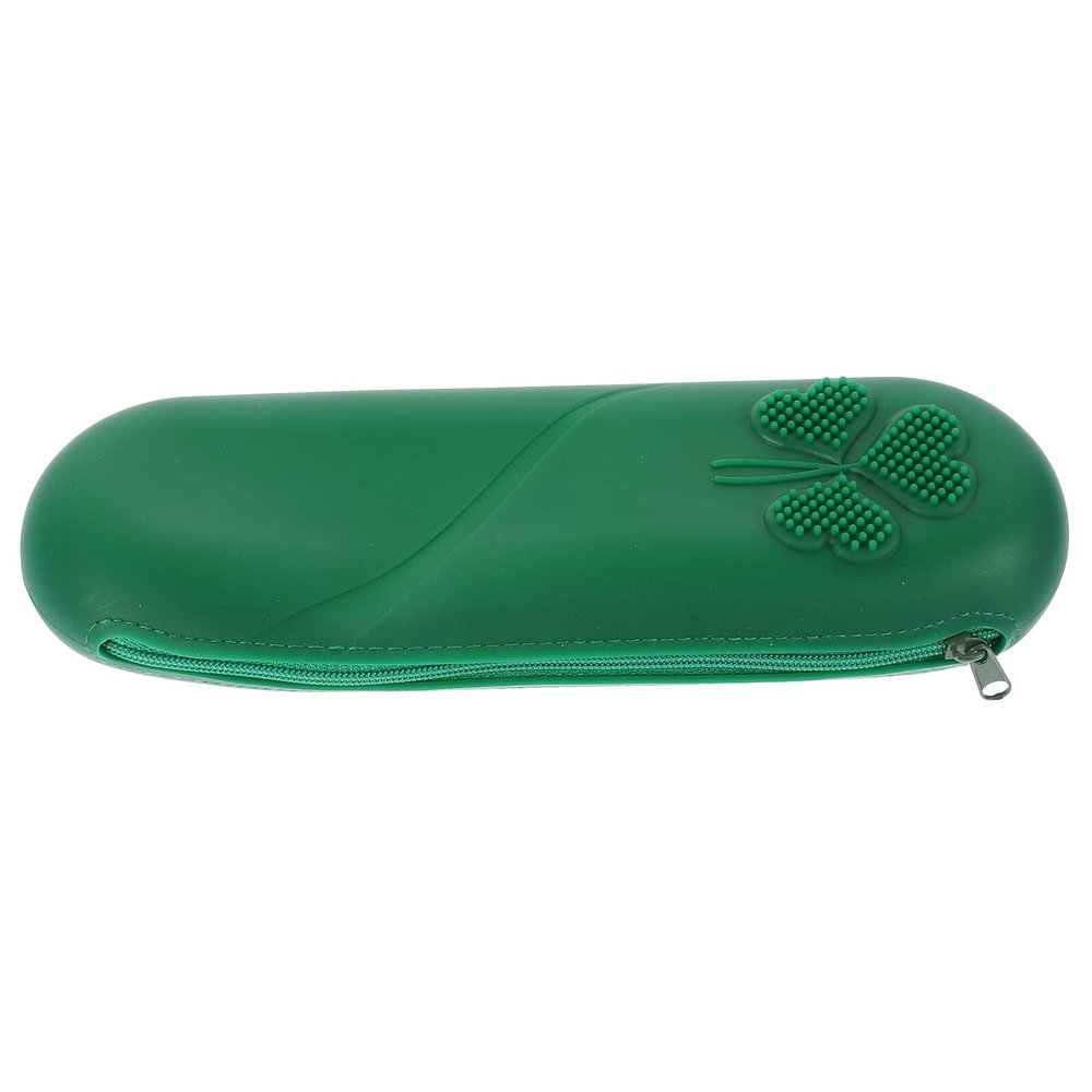 FRCOLOR Silicone Makeup Brush Holder Bag Portable Travel Cosmetic Tool Case Lightweight Zipper Storage Pouch for Brushes and Sundries for Travel and Weekend