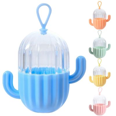 Alipis 5pcs Cactus Shape Silicone Makeup Sponge Storage Box Portable Organizer for Travel Keeps Sponges Clean Dry for Daily Use in Bedroom Bathroom or Handbag