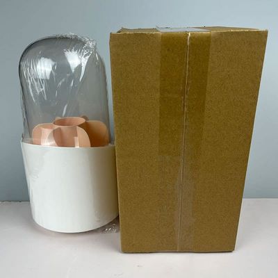 AXTIES Makeup brush storage bucket dustproof rotating pen holder transparent acrylic box desktop cosmetics storage box Pink-neutralcarton