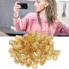 100Pcs Dreadlocks Beads, Sparkling Rhinestone Fashionable Hair Braiding Rings for Hair Decoration (Gold) view 4