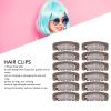 100pcs 6 Teeth Wig Clips, 3.2cm U Shape Hair Extension Snap Clips Clamp Firmly Dark Brown for Hat Fixing view 2