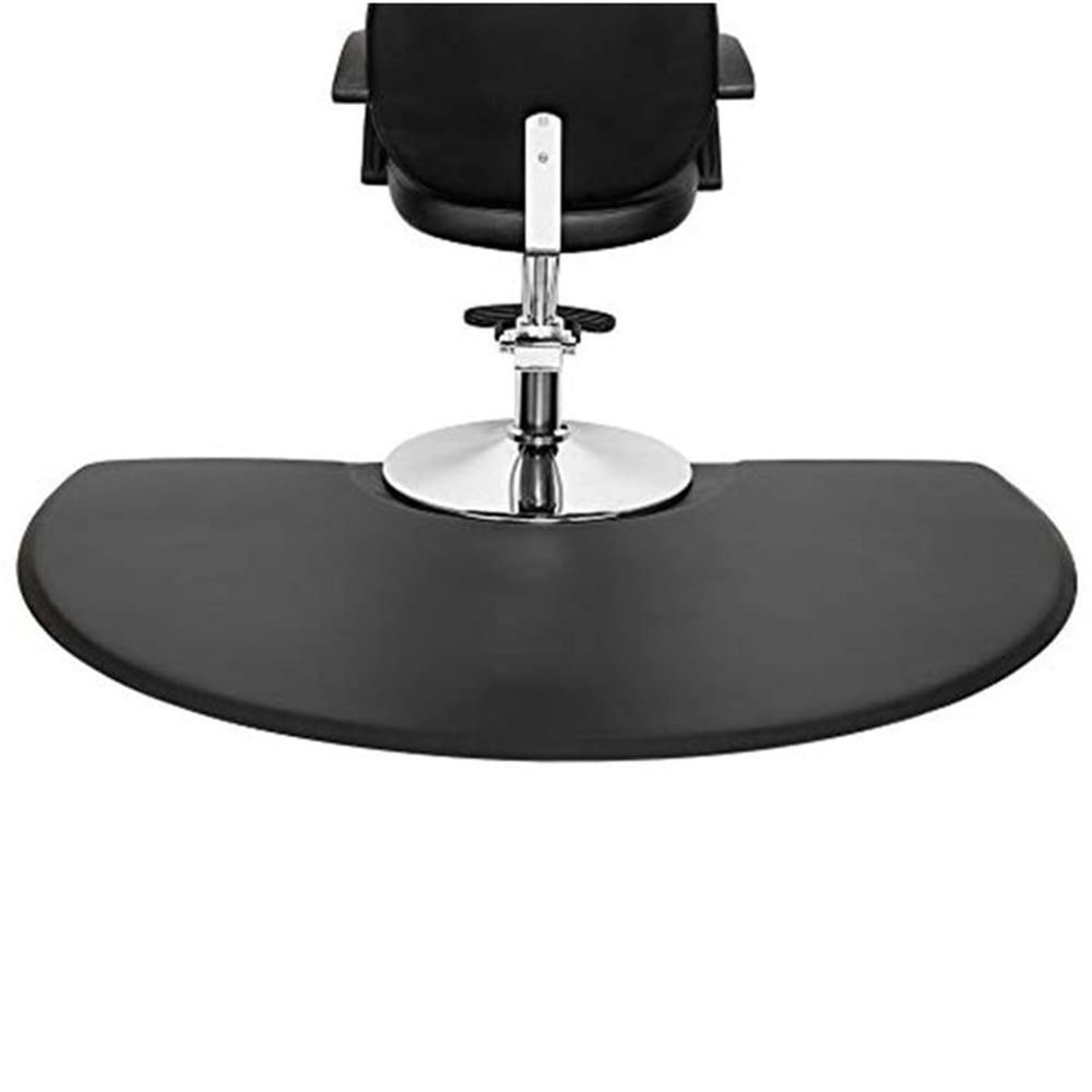 Barber Chair Salon Floor Mats - Anti-Fatigue Mat for Beauty Hair Stylist Makeup - 2.55cm Thick Semi Circle Comfort Bar Floor Mat (Color : Black, Size : 157x92cm)