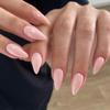 KQueenest Dusty Pink Press on Nails Medium Almond, Gel Fake Nails Press on, Glue on Nails Medium Length, Neutral Stiletto Acrylic Nails, Reusable False Nails with UV Coating for DIY Manicure in 24 Pcs view 2