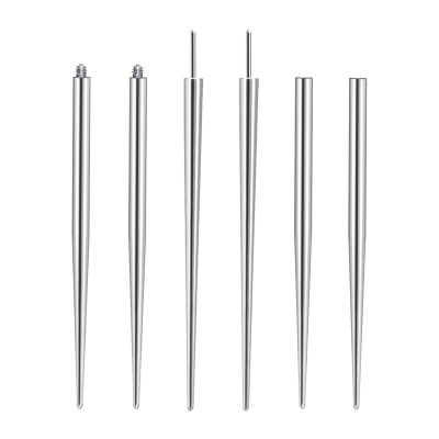 Beautidots 6Pcs Titanium Piercing Taper Insertion Pin for Nose Ear Lip 14G 16G 18G Push in Body Piercing Stretching Assistant Tool for Changing Jewelry