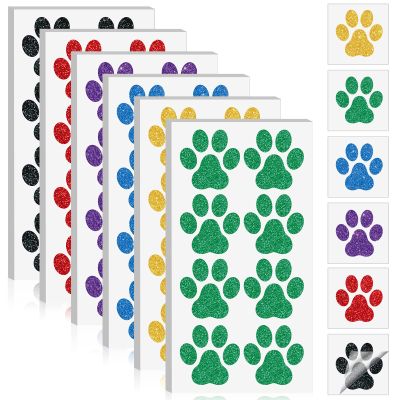 Jutom 30 Sheets 240 Pcs Dog Paw Glitter Tattoo Sticker Temporary Tattoos Dog Paw Body Tattoos for Women Girls Face Body Accessories(Bright Color)