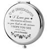 GAOLZIUY Granddaughter Gifts from Grandma and Grandpa, Gifts for Granddaughter, to My Granddaughter Makeup Compact Mirror Sliver, Granddaughter Birthday Gifts view 1