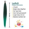 2 Pack Braid Ponytail Extension with Elastic Tie Straight Sleek Wrap Around Braid Wig Ponytail Green gradient 26 Inch (Dark green/green) view 2