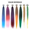2 Pack Braid Ponytail Extension with Elastic Tie Straight Sleek Wrap Around Braid Wig Ponytail Green gradient 26 Inch (Dark green/green) view 4
