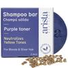 Arista Purple Shampoo Bar, Amla Fruit Powder, Purple Toner & Castor Oil, Moisturizing & Plastic Free Hair Soap, Sulfate Free Solid Shampoo Puck for Grey Hair view 1