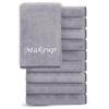 Cosy Family 10 Pack Makeup Remover Wash Cloths - Soft Microfiber Fingertip Facial Cleansing Cloths for Hand and Make Up, 12 x 12 in, Grey view 1