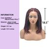16"Short Length Box Braided wigs for Black Women Bob Style Lace Front Hand Braided wig with Natural Micro Twist Cornrow Baby Hair Synthetic Hair Wigs African American Womens Wig (#1B/99JT Black Mix Wine Red) view 3