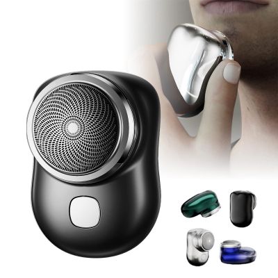 Mini Shaver Portable Electric Shaver, USB Mini Shaver Pocket Portable Shaver, Washable Electric Razor for Men, Easy One-Button Use for Home Car Travel, Gifts for Men Father (Standard, Black)