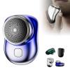 Mini Shaver Portable Electric Shaver, USB Mini Shaver Pocket Portable Shaver, Washable Electric Razor for Men, Easy One-Button Use for Home Car Travel, Gifts for Men Father (Standard, Blue) view 1