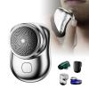Mini Shaver Portable Electric Shaver, USB Mini Shaver Pocket Portable Shaver, Washable Electric Razor for Men, Easy One-Button Use for Home Car Travel, Gifts for Men Father (Standard, Silver) view 1