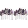 Abaodam Women Hair Comb Delicate Crystal Hair Accessories Side Comb for Weddings Parties Special Occasions Elegant Design 3 Inches view 1